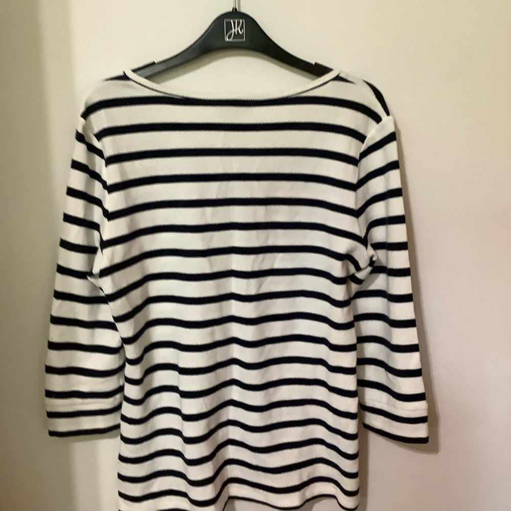 TOMMY HILFIGER Striped Navy & White Top - Picture 3 of 5